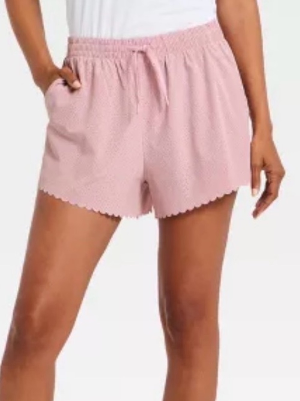 NWT XS Light Pink Scallop Hem Women's Shorts